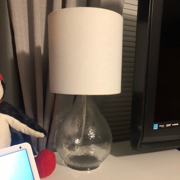 Target Small Clear-glass lamp w/ White lampshade - Picture 4 of 5